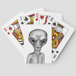 Grey Alien Playing Cards