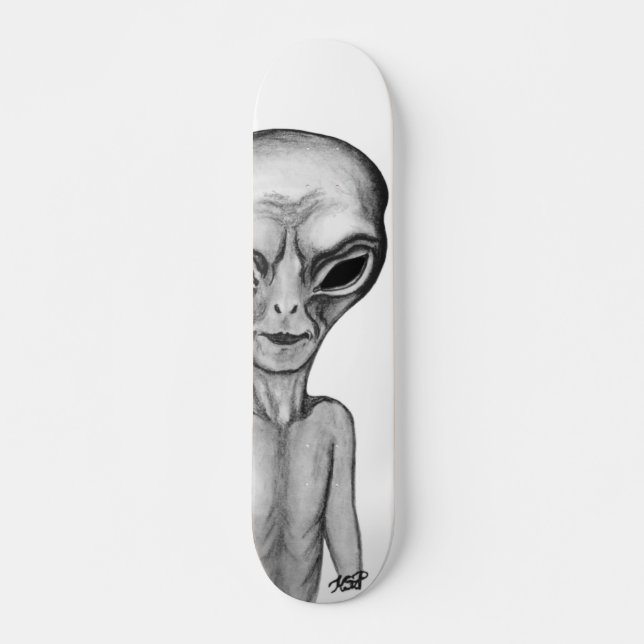 Grey Alien Skateboard (Front)