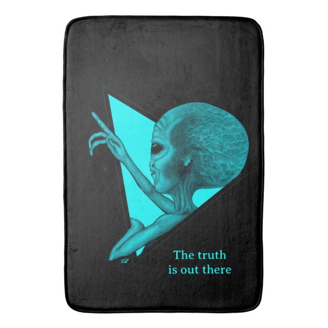 Grey Alien, the truth is out there Bath Mat (Front Vertical)