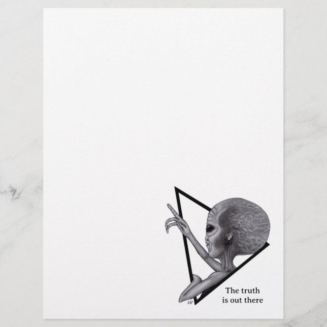 Grey Alien, the truth is out there Custom Letterhead (Front)