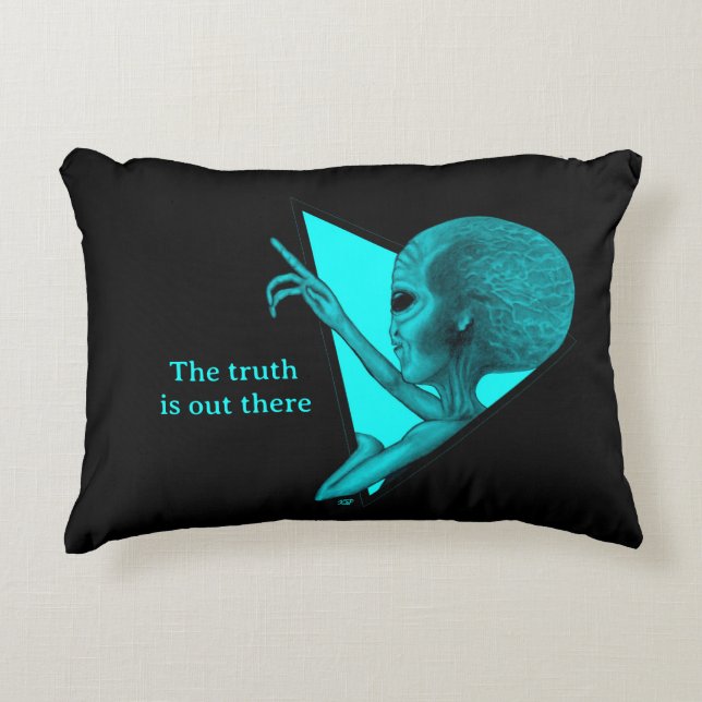 Grey Alien, the truth is out there Decorative Cushion (Front)