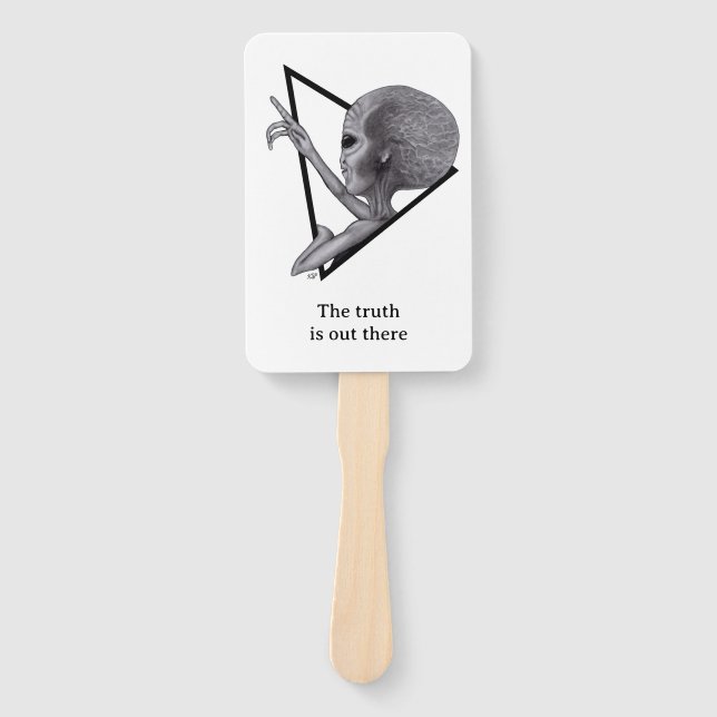 Grey Alien, the truth is out there Hand Fan (Front)