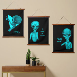 Grey Alien, the truth is out there Hanging Tapestry