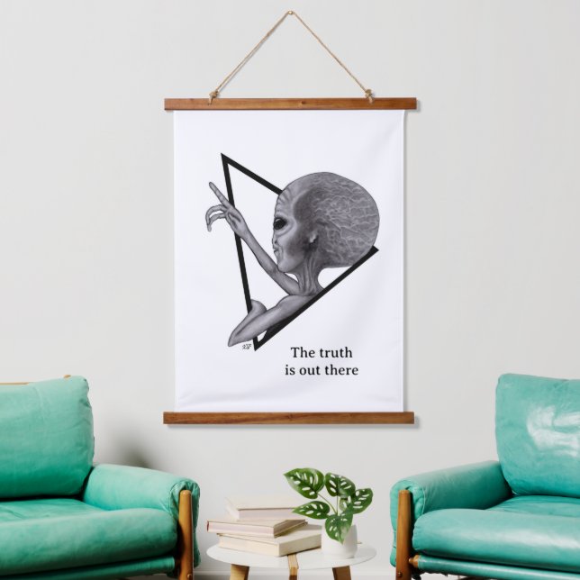 Grey Alien, the truth is out there Hanging Tapestry (Living Room)