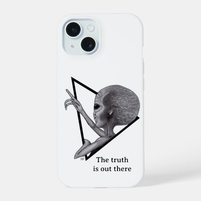 Grey Alien, the truth is out there iPhone 15 Case (Back)