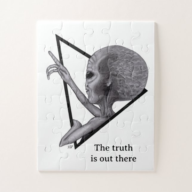 Grey Alien, the truth is out there Jigsaw Puzzle (Vertical)