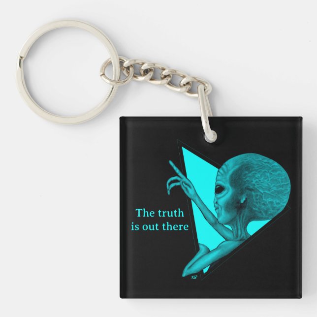 Grey Alien, the truth is out there Key Ring (Front)