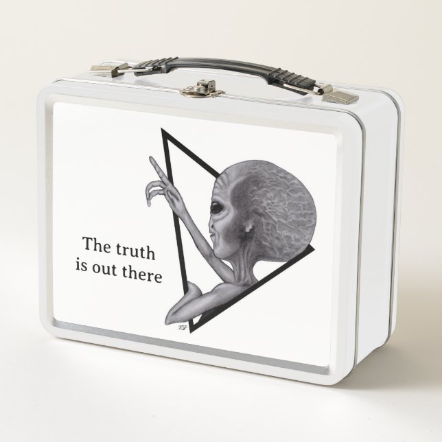 Grey Alien, the truth is out there Metal Lunch Box (Front)