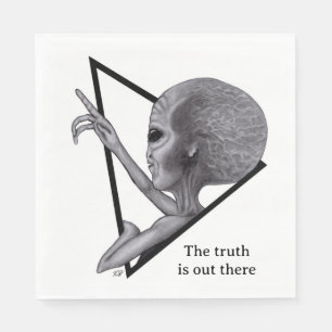 Grey Alien, the truth is out there Napkin