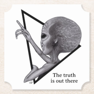 Grey Alien, the truth is out there Paper Coaster