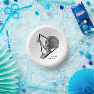 Grey Alien, the truth is out there Paper Plate