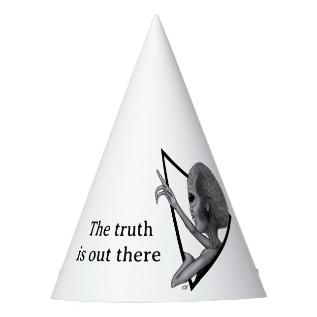 Grey Alien, the truth is out there Party Hat (Front)