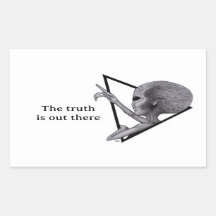 Grey Alien, the truth is out there Rectangular Sticker
