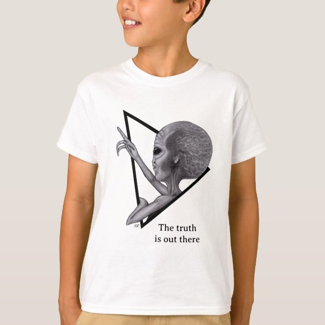 Grey Alien, the truth is out there T-Shirt (Front)