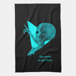 Grey Alien, the truth is out there Tea Towel