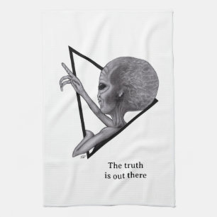 Grey Alien, the truth is out there Tea Towel