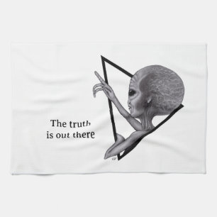 Grey Alien, the truth is out there Tea Towel
