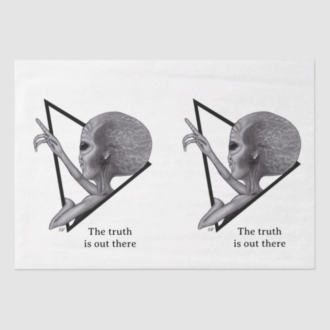 Grey Alien, the truth is out there Tissue Paper (Front)