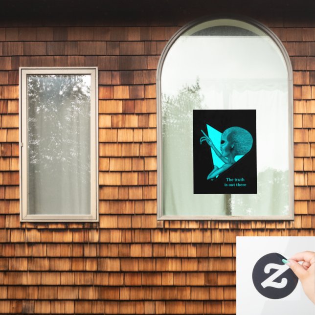 Grey Alien, the truth is out there Window Cling (Home Window)