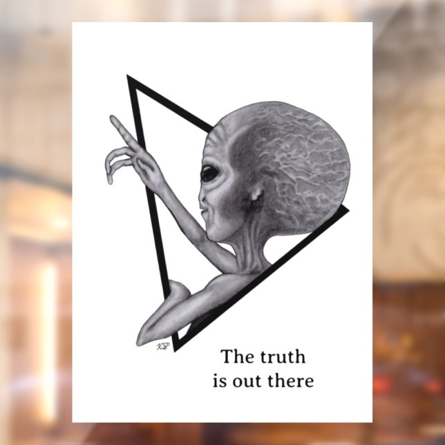 Grey Alien, the truth is out there Window Cling (Sheet 2)