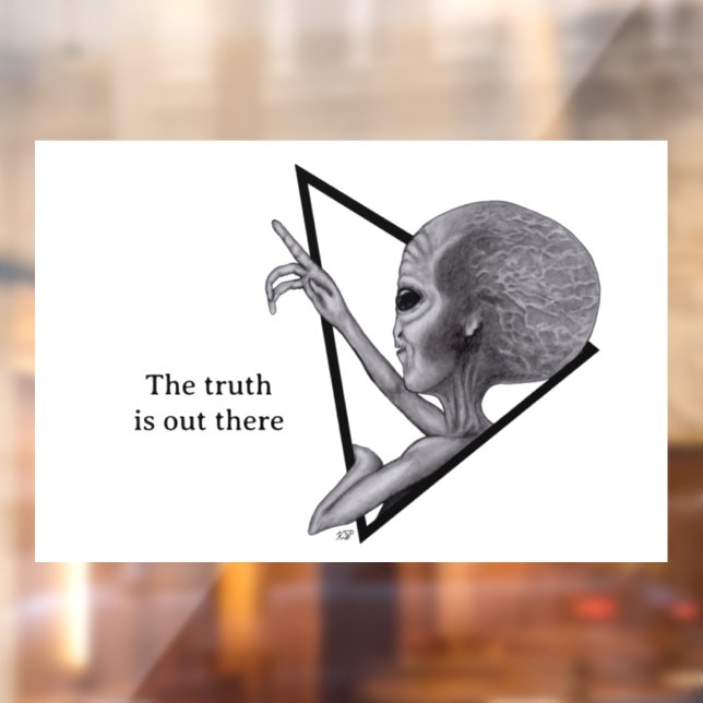 Grey Alien, the truth is out there Window Cling (Sheet 2)