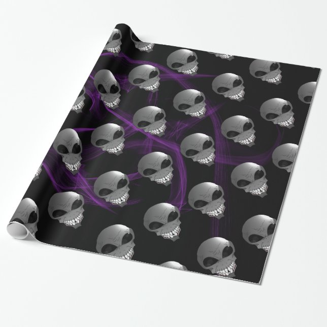 Grey alien Wrapping Paper (Unrolled)