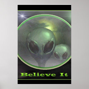 Grey aliens poster
