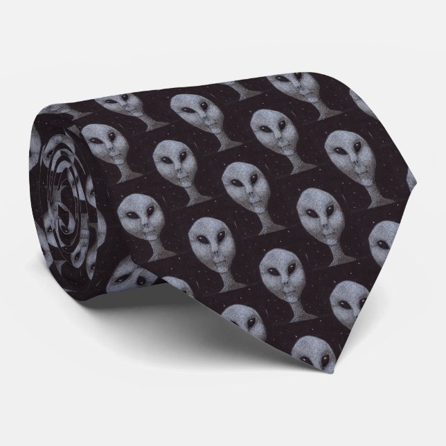 Grey Aliens Tie (Rolled)