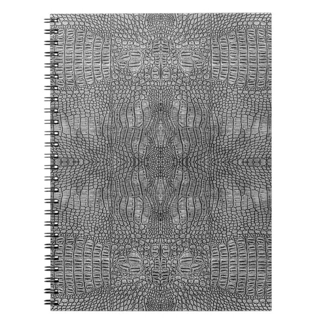 Grey Alligator Leather  Notebook (Front)