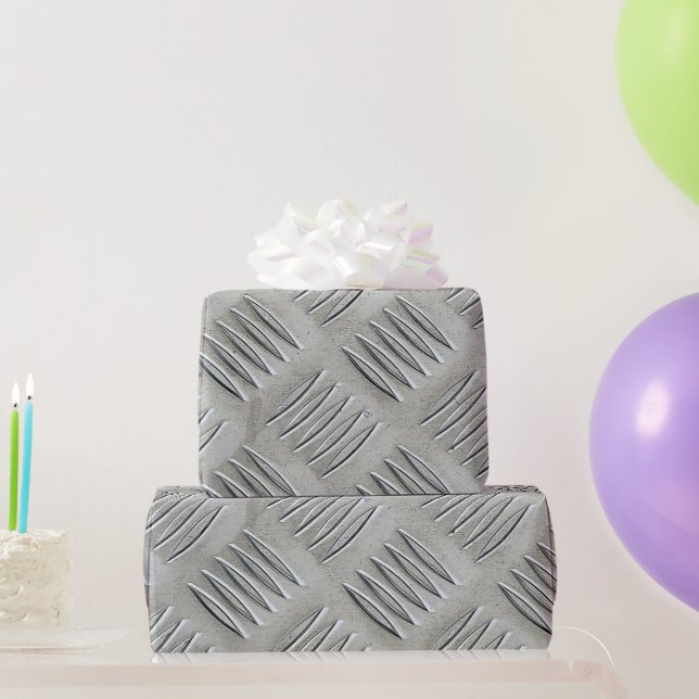 Grey Aluluminum Diamond Pattern Wrapping Paper (Party Gifts)
