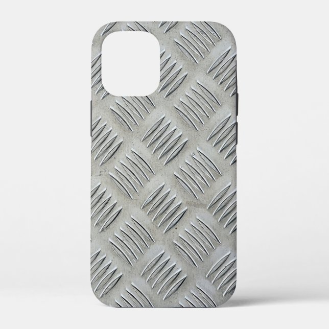 Grey Aluminium Diamond Plate Pattern Case-Mate iPhone Case (Back)