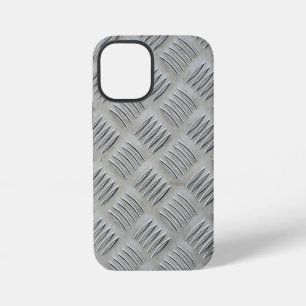 Grey Aluminium Diamond Plate Pattern iPhone 12 Mini Case