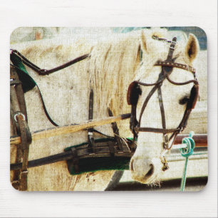 Grey Amish Buggy Horse Mouse Mat