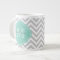 Grey and Aqua Chevron Custom Monogram