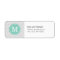 Grey and Aqua Chevron Monogram Return Address