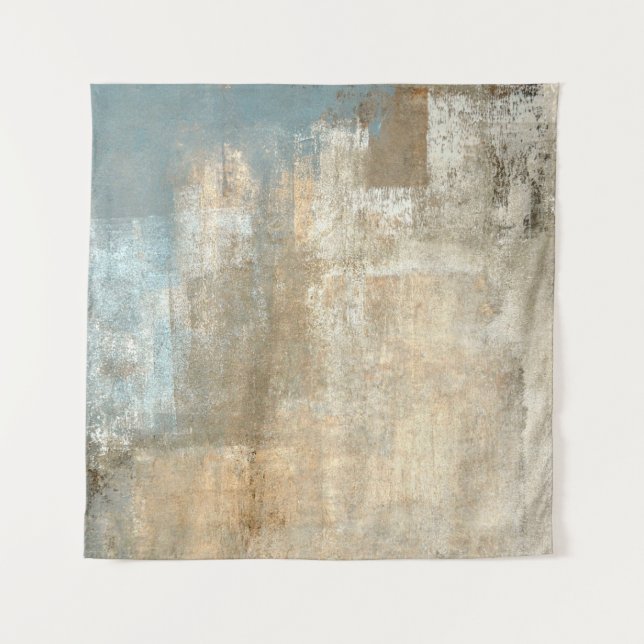 Grey and Beige Abstract Art Paintingabstract, art, Tapestry (Front)