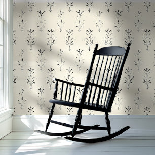 Grey and Beige Floral Style Wallpaper