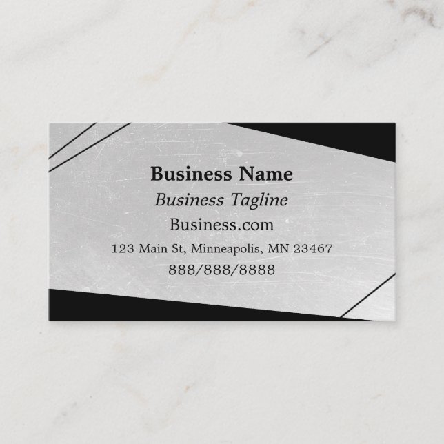 Grey and Black Abstract Business Business Card (Front)