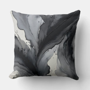 Grey and Black Abstract Cushion