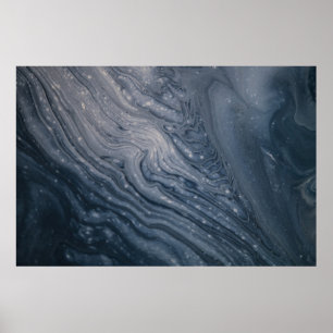Grey and black abstract painting poster