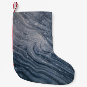 Grey and black abstract painting small christmas stocking