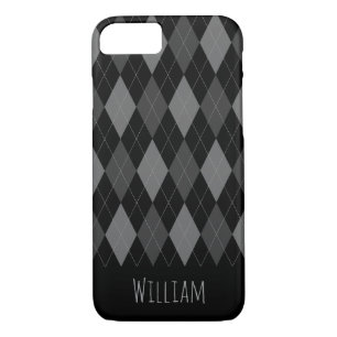 Grey and Black Argyle Pattern iPhone 7/8 Case