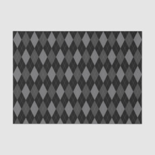 Grey and Black Argyle Pattern Tissue Paper