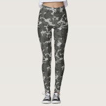 Grey and Black Camo Tights