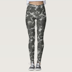 Grey and Black Camo Tights