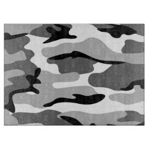 Grey And Black Camouflage Cutting Board