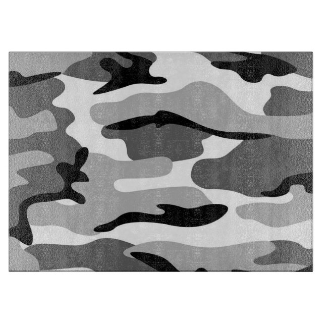 Grey And Black Camouflage Cutting Board (Front)