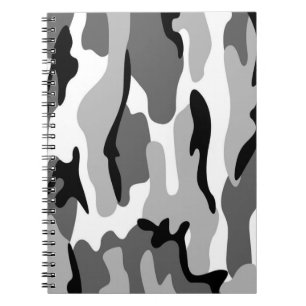 Grey And Black Camouflage Spiral Notebook