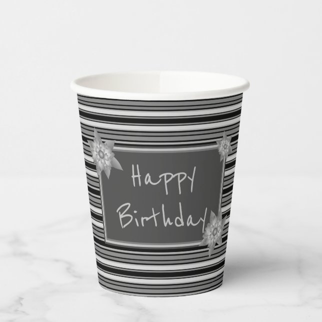 Grey And Black Chalkboard Styled Paper Cups (Left)