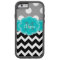 Grey and Black Chevron Teal Phone Case